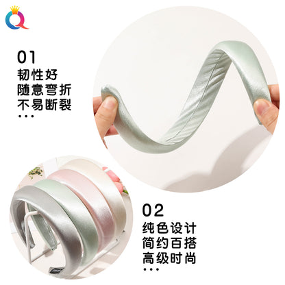 寬版簡約髮箍－第二視角實拍｜https://igowo.tw/