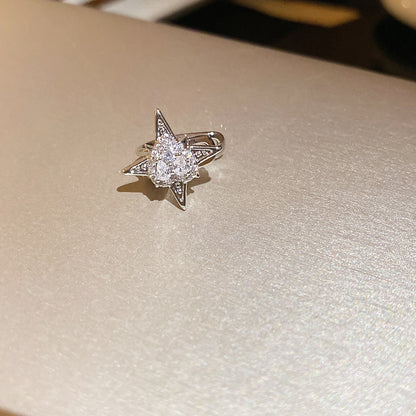 爆閃鋯石幾何無耳洞耳夾甜酷風精致小巧耳骨夾輕奢高級感耳飾批發
