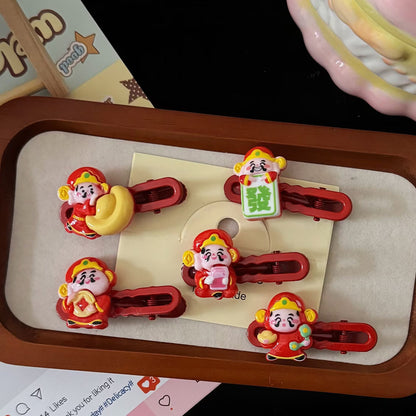 紅色文字古典髮夾－商品主圖｜https://igowo.tw/