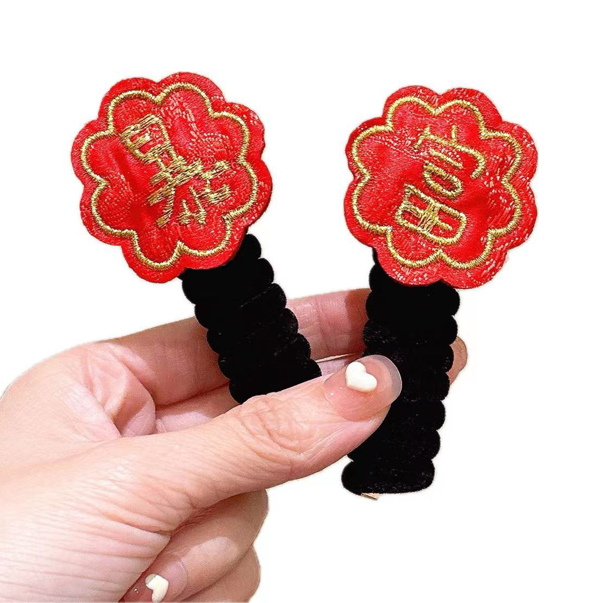 紅色簡約髮圈－暴字 1個款細節3｜https://igowo.tw/