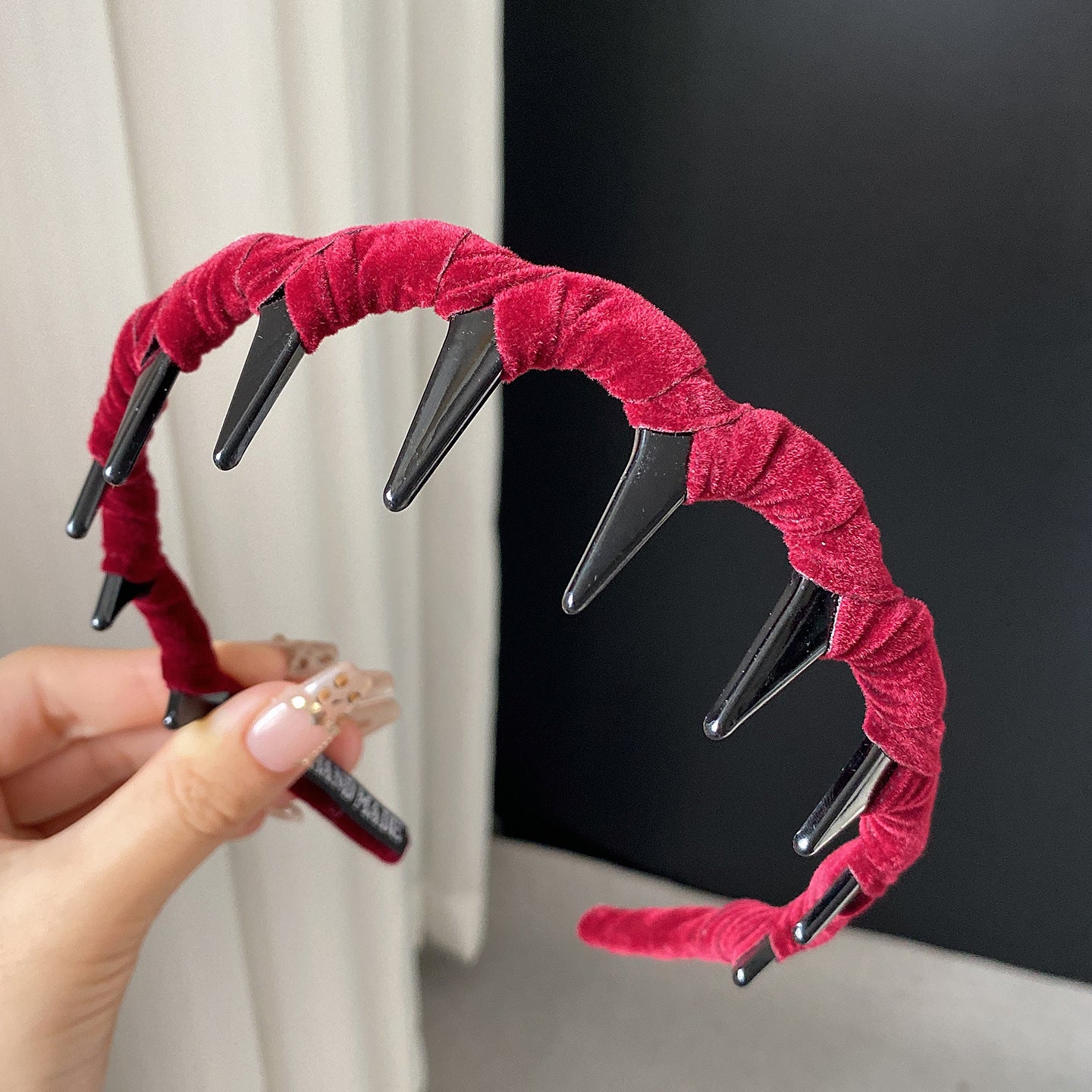 絨面波浪纏繞髮箍