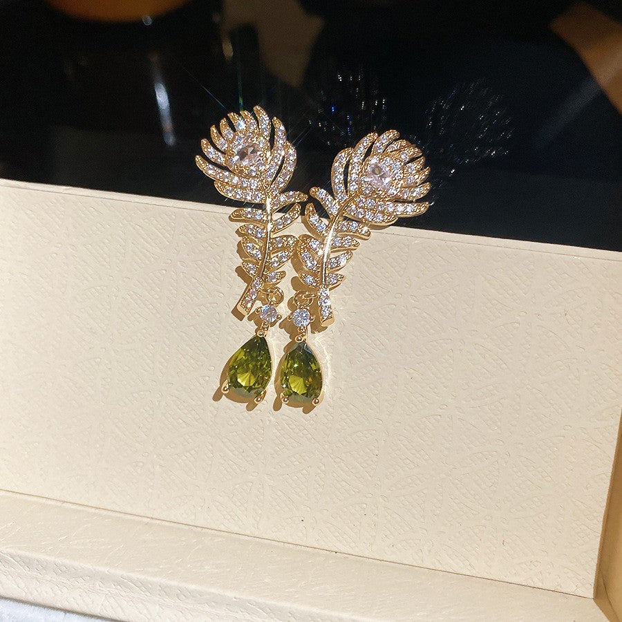中古風銀針鋯石方形流蘇耳釘輕奢高級感新中式耳環時尚氣質耳飾女