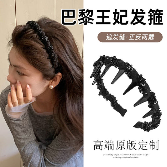 水晶網紗纏繞簡約髮箍－商品主圖｜https://igowo.tw/