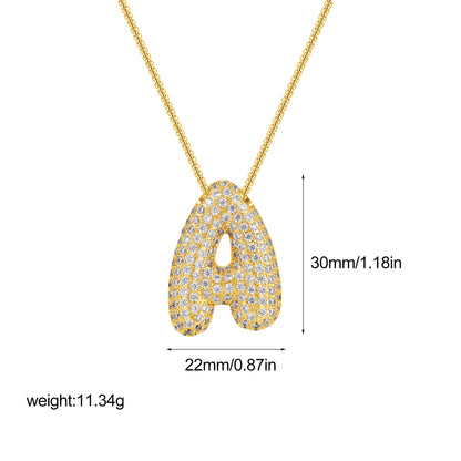 金色鋯石字母墜飾項鍊－細節特寫47｜https://igowo.tw/