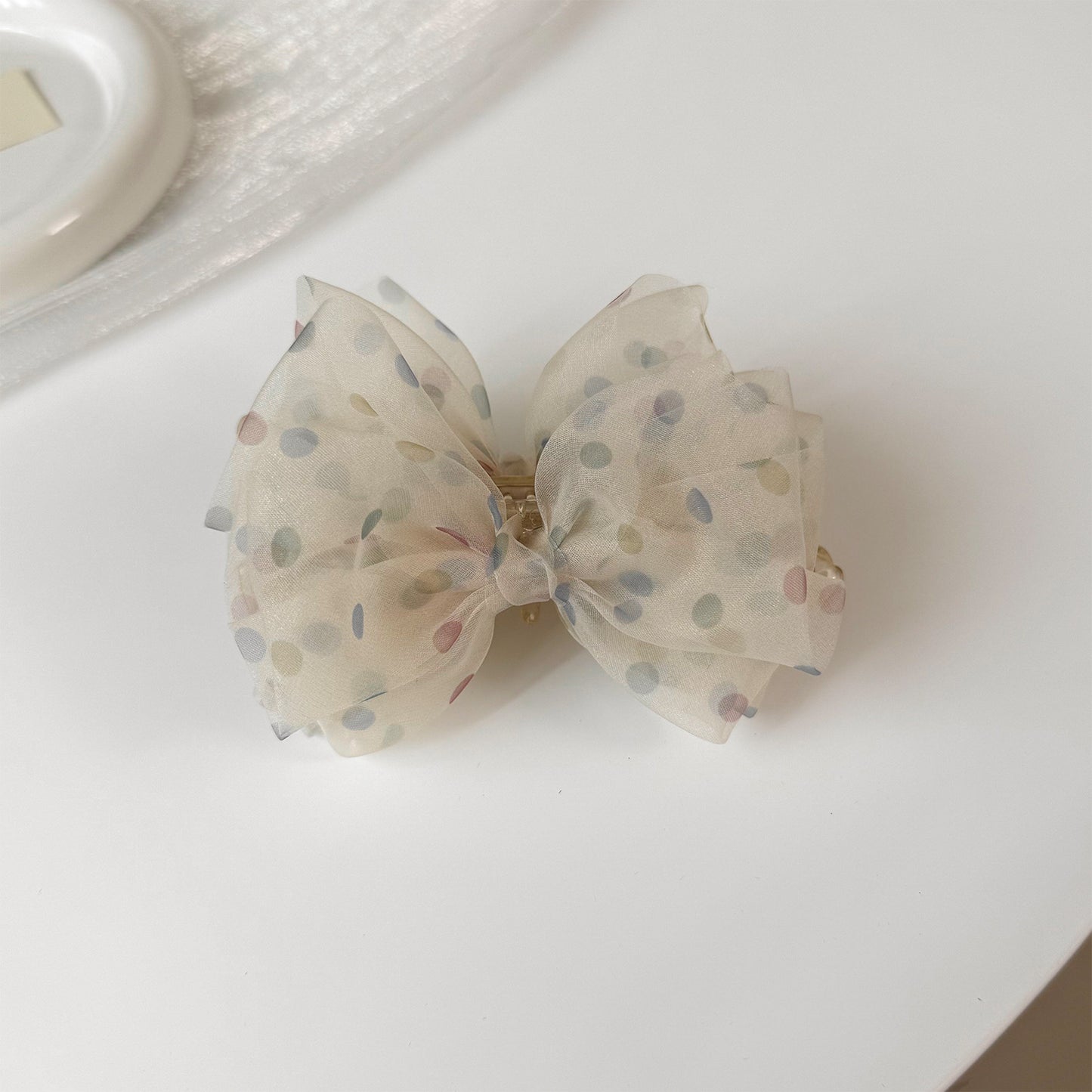 波點蝴蝶結髮夾
