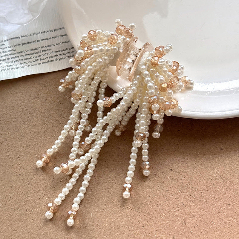 珍珠流蘇髮夾