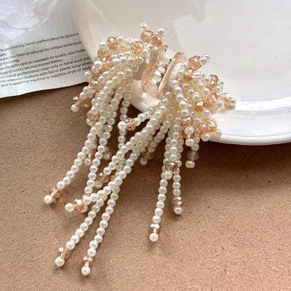珍珠流蘇髮夾