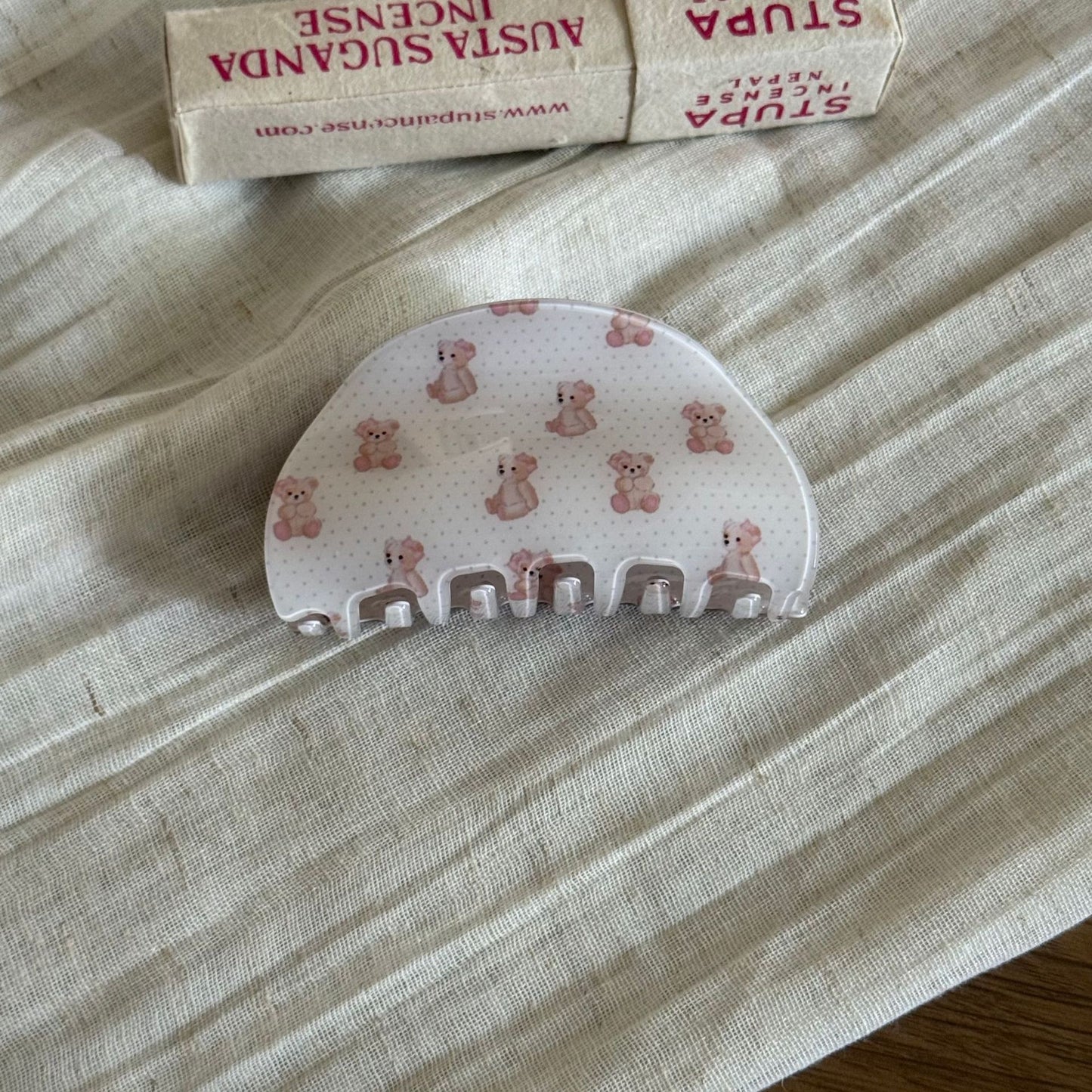 波點小熊復古髮夾