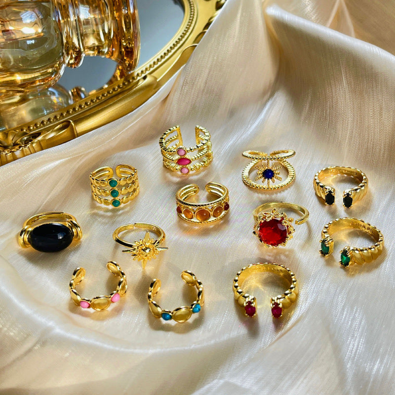 金色可調式復古戒指－商品主圖｜https://igowo.tw/