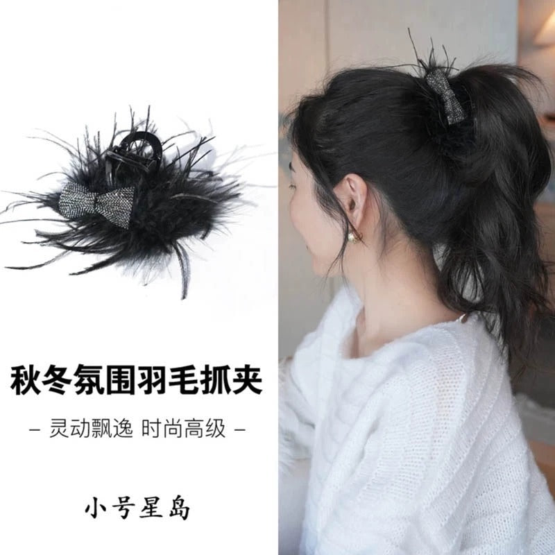 羽毛簡約髮夾－商品主圖｜https://igowo.tw/