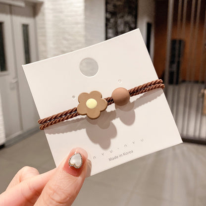 小熊卡通簡約髮圈套組－米色6件套款細節10｜https://igowo.tw/