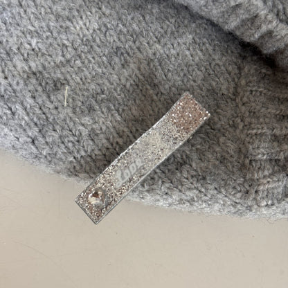 鋯石愛心格紋髮夾