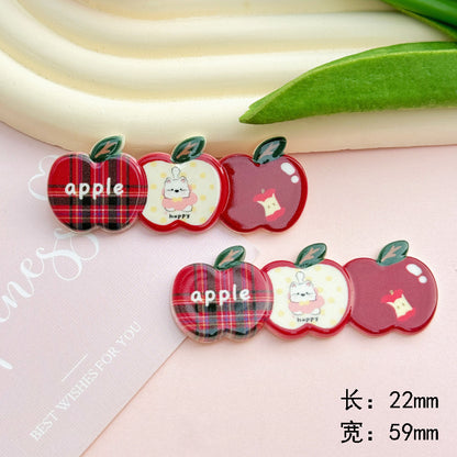 紅色蘋果小狗復古髮夾