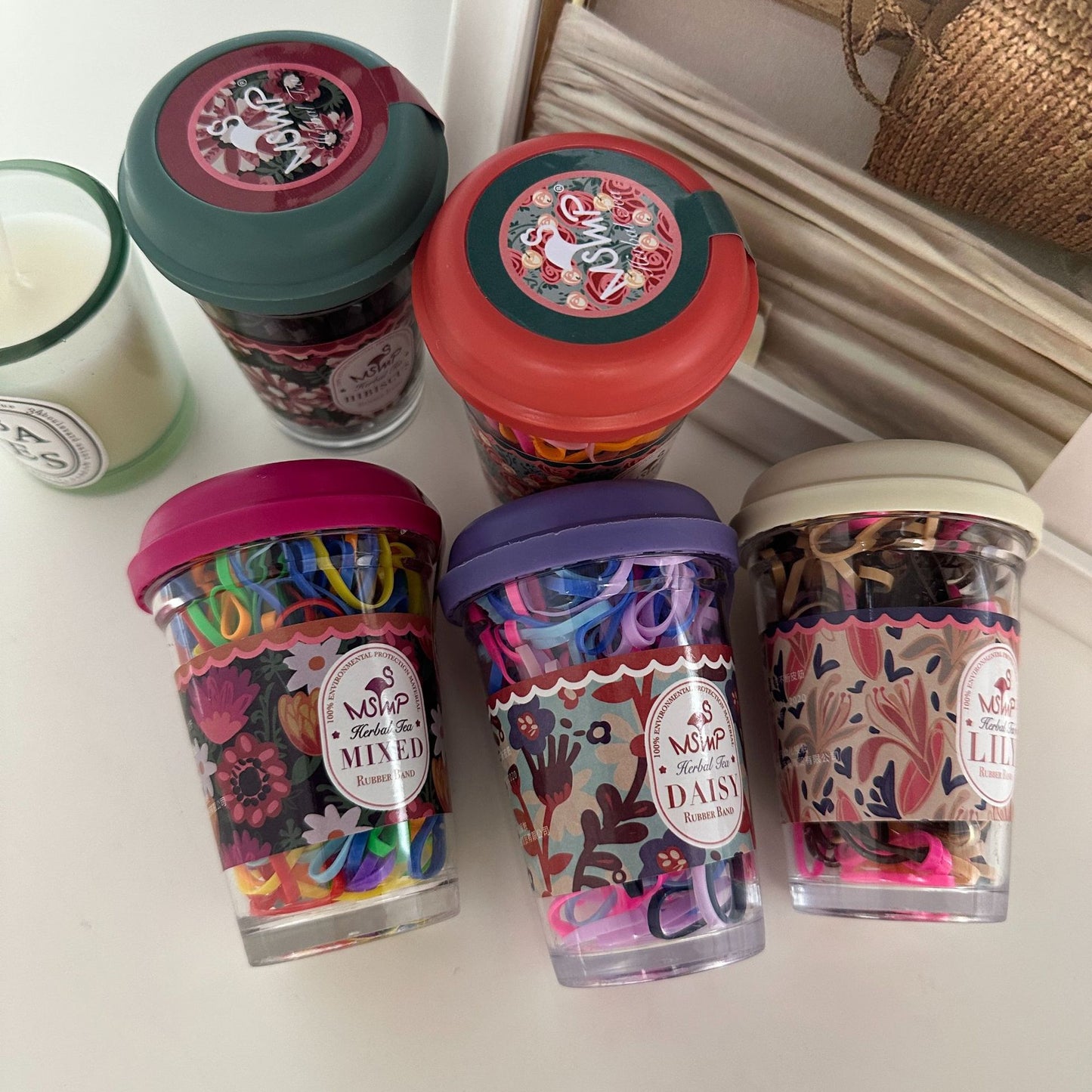 繽紛花朵髮圈－紅款實拍｜https://igowo.tw/