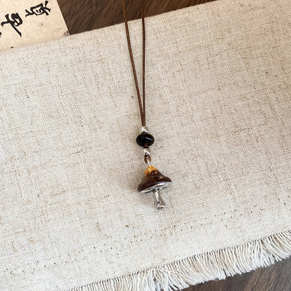 琺瑯串珠豹紋小熊項鍊
