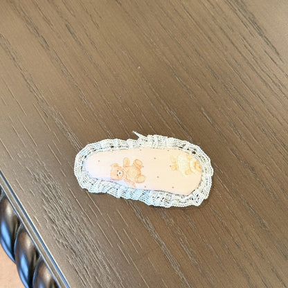 粉色小熊蝴蝶結髮圈