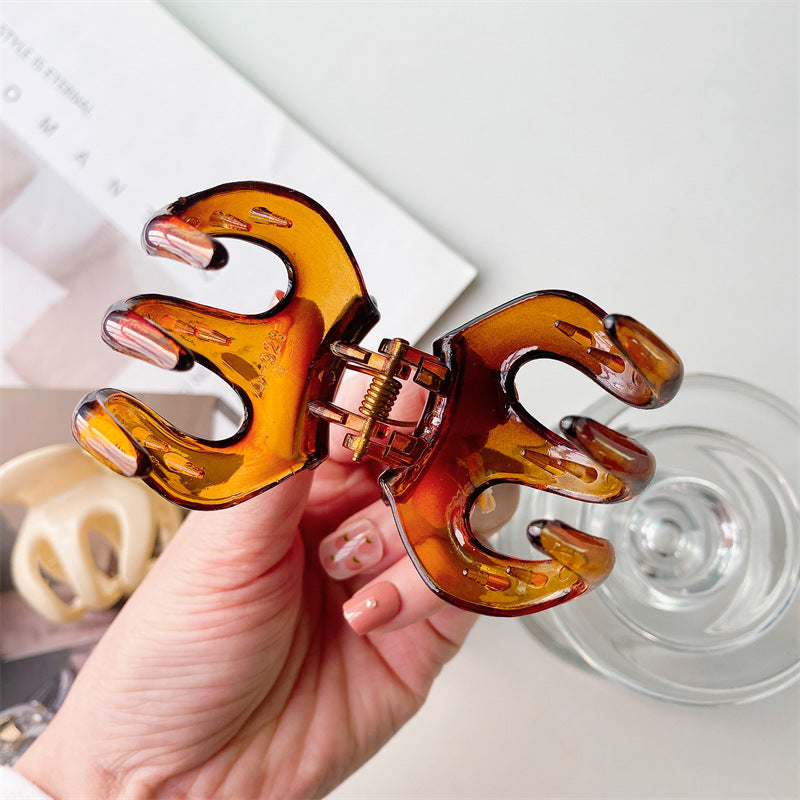 簡約經典鯊魚夾－5cm白色款細節｜https://igowo.tw/