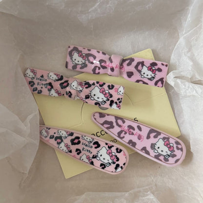 粉色豹紋貓咪髮夾－商品主圖｜https://igowo.tw/
