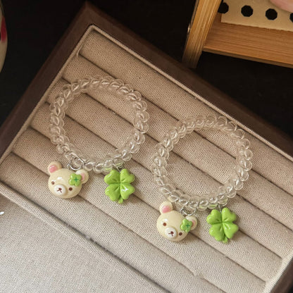 白色小熊卡通髮圈－商品主圖｜https://igowo.tw/