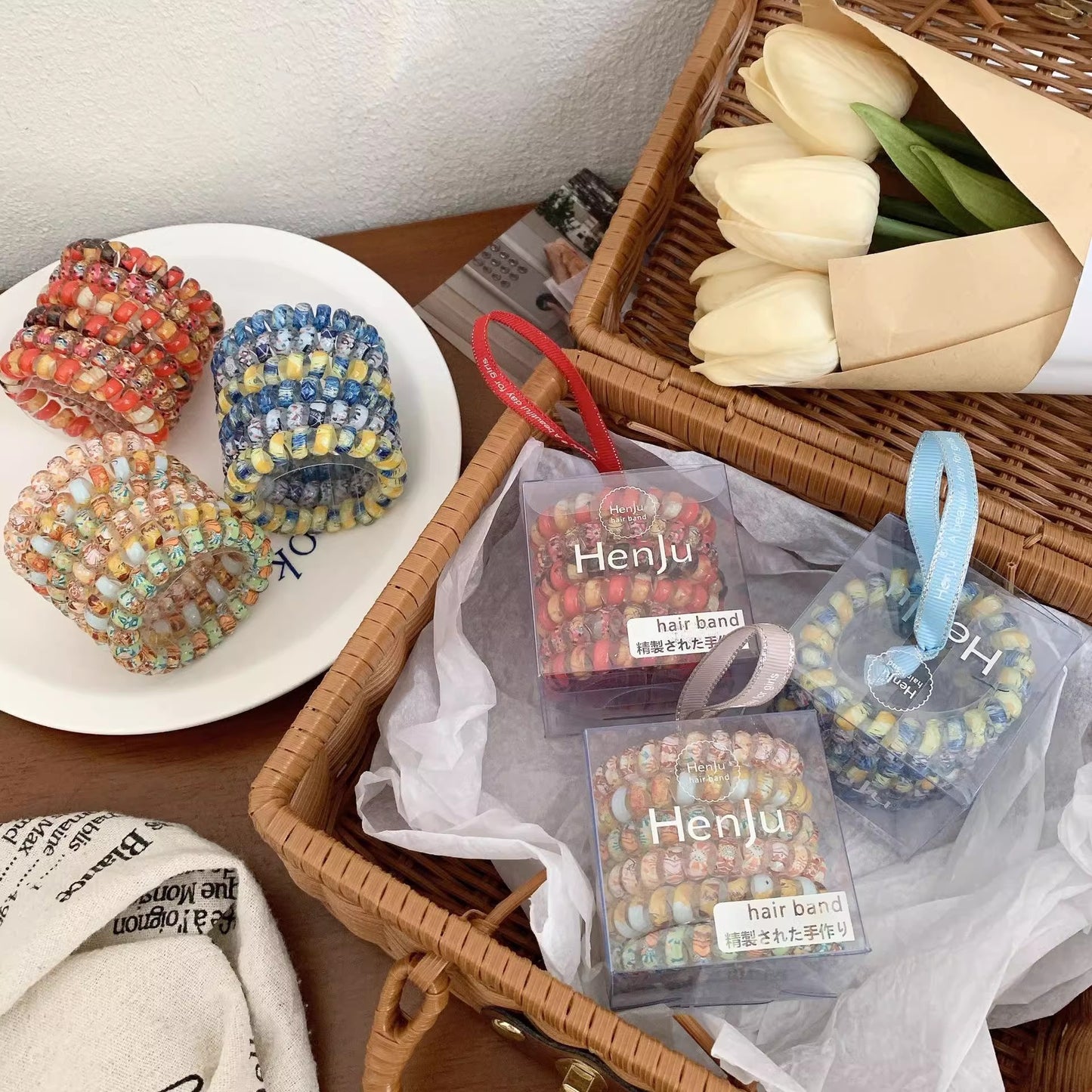 彈力繩簡約髮圈－黃款實拍｜https://igowo.tw/