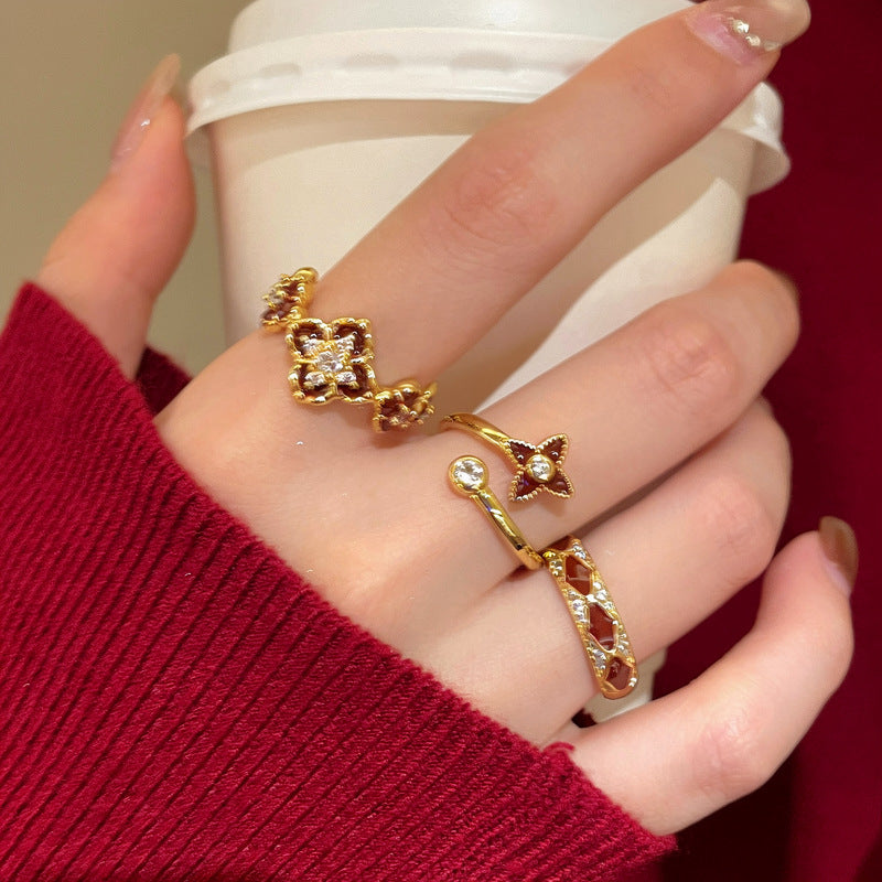 琺瑯菱形可調式戒指－商品主圖｜https://igowo.tw/