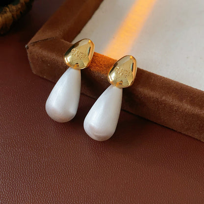金色珍珠銀針復古耳釘