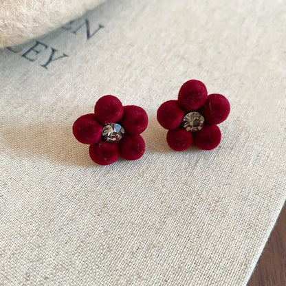 銀針鋯石植絨小馬珍珠耳釘新中式復古本命年耳環輕奢高級感耳飾女