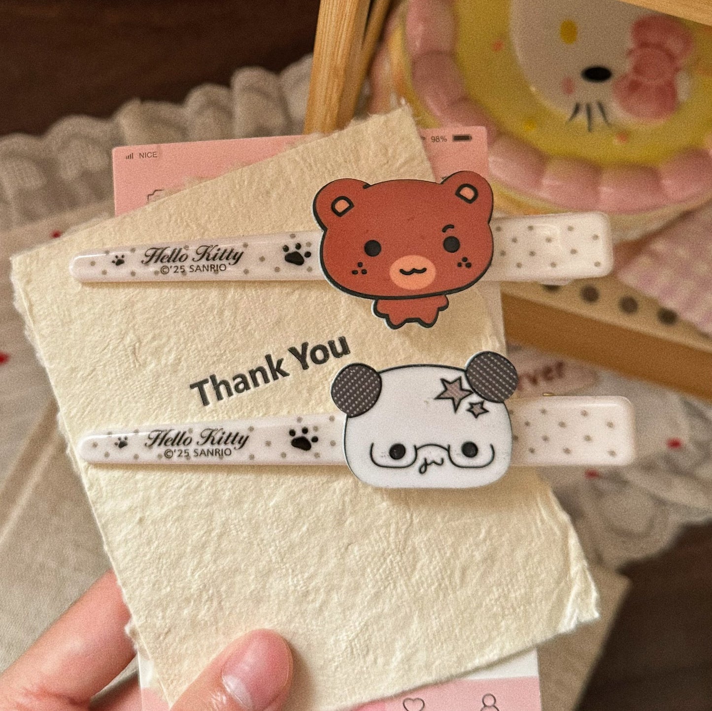 白色小熊卡通髮夾－商品主圖｜https://igowo.tw/