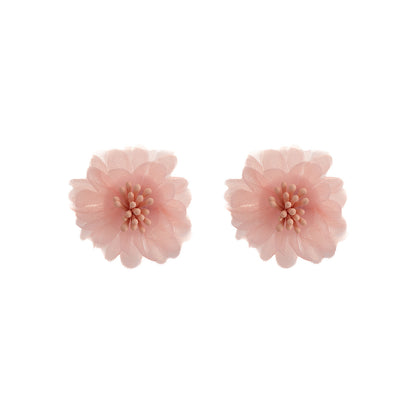 蕾絲花朵耳環－1/藍色款細節｜https://igowo.tw/