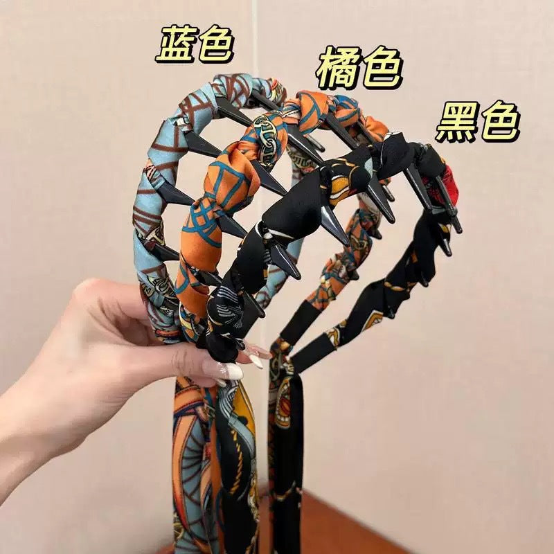 緞帶波浪復古髮箍－商品主圖｜https://igowo.tw/