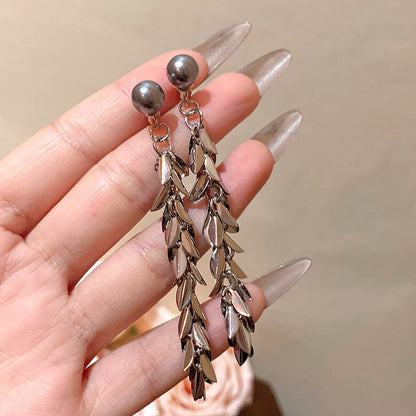 美拉德咖色虎眼石耳釘