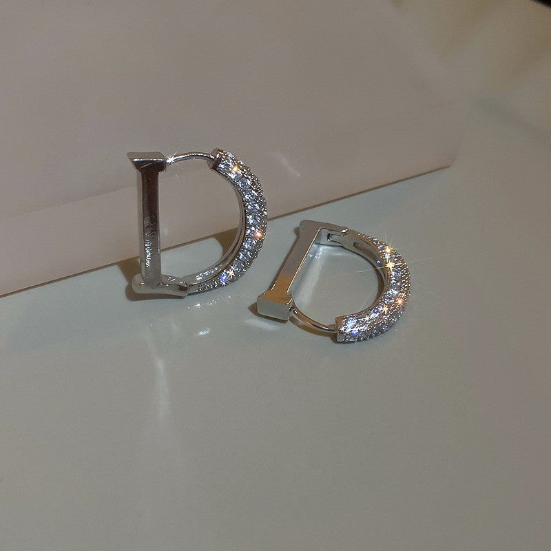 銀針金屬感幾何圓形水滴形耳圈冷淡風簡約百搭耳環小眾高級感耳飾