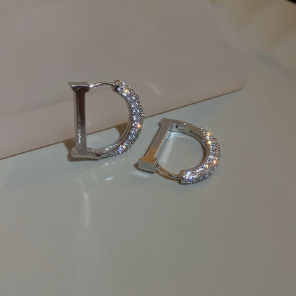 銀針金屬感幾何圓形水滴形耳圈冷淡風簡約百搭耳環小眾高級感耳飾