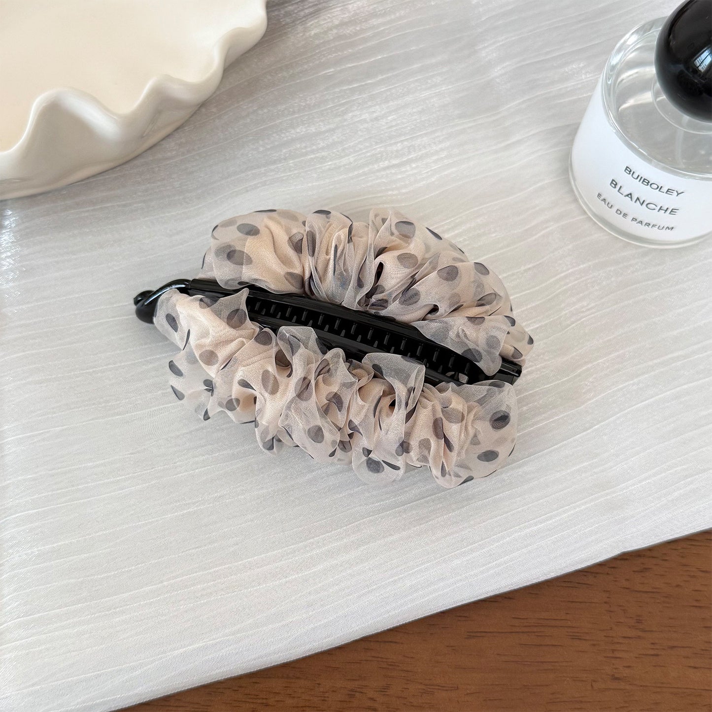 網紗波點簡約髮夾