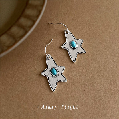 綠松石星星復古耳環