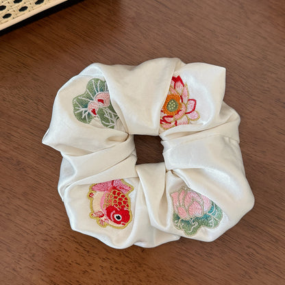 大腸圈刺繡復古髮圈