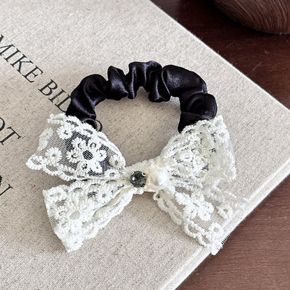 蕾絲蝴蝶結刺繡髮圈