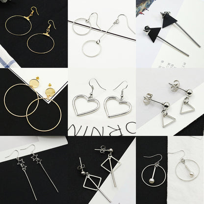 三角形圓圈不對稱耳環－商品主圖｜https://igowo.tw/