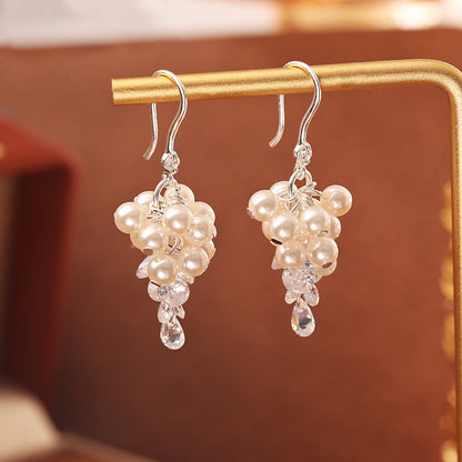 珍珠鋯石葡萄耳鉤