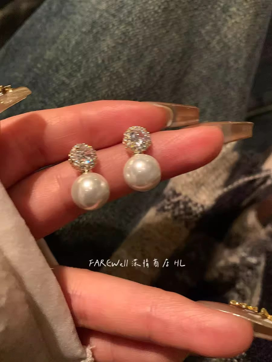 S925輕奢氣質鋯石耳釘