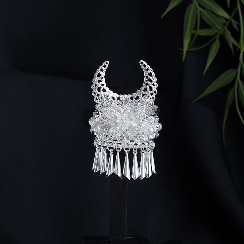 珍珠花朵流蘇鏤空飾品－/蝴蝶，吊墜隨機款細節｜https://igowo.tw/