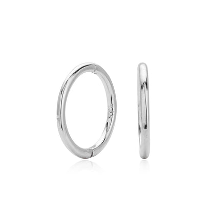 S925 耳環簡約光面多尺寸素圈耳飾個性小眾百搭飾品