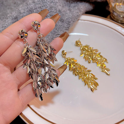 歐美金屬麥穗流蘇耳環