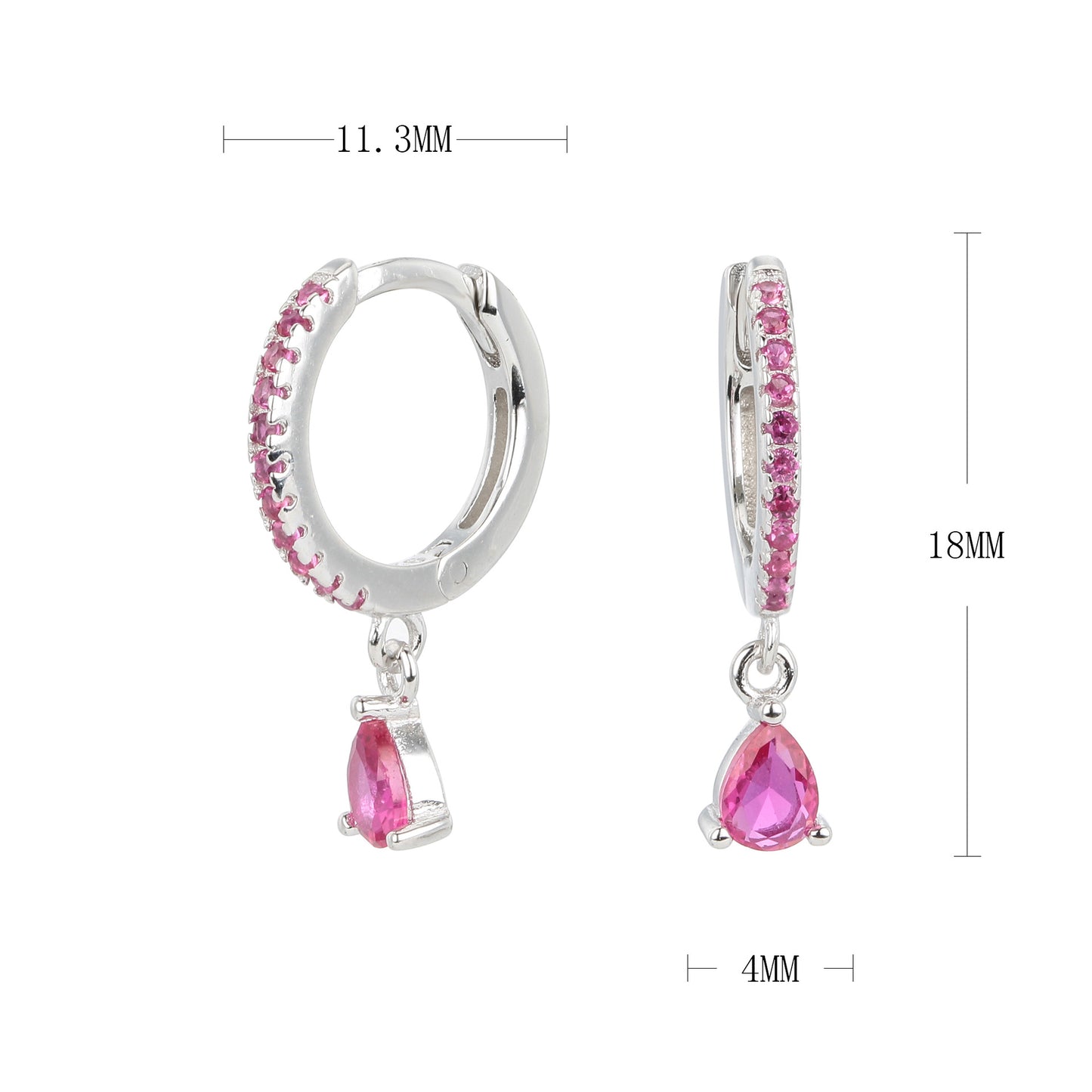 S925 耳環法式鑲鋯水滴形耳墜耳飾小眾輕奢百搭飾品