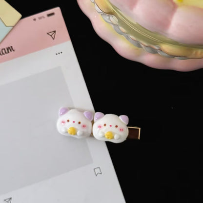 粉色兔子卡通髮夾