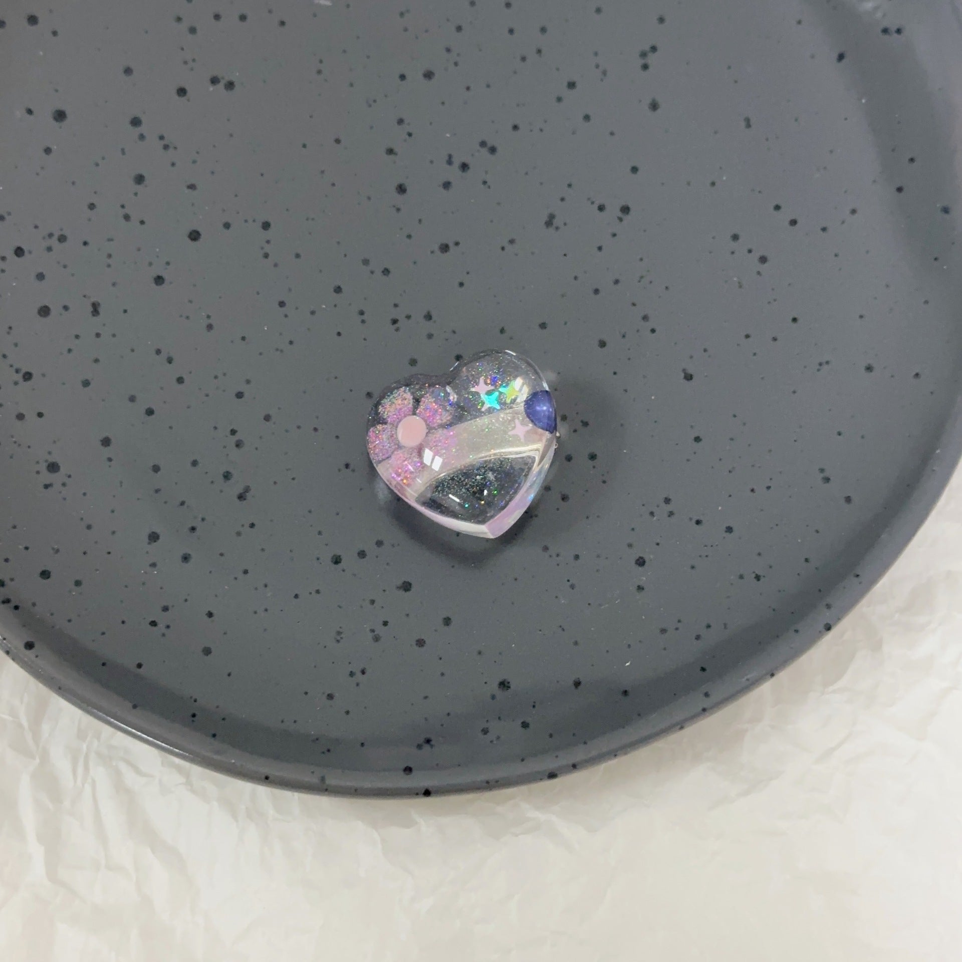繽紛星星髮夾－橢圓粉色款細節｜https://igowo.tw/