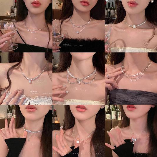 珍珠鋯石項鍊－商品主圖｜https://igowo.tw/