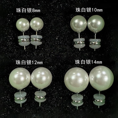 S925珍珠耳釘－奶油金12mm款細節｜https://igowo.tw/