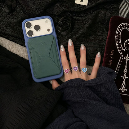 彩色琺瑯愛心鑲鑽戒指－紫色款細節1｜https://igowo.tw/