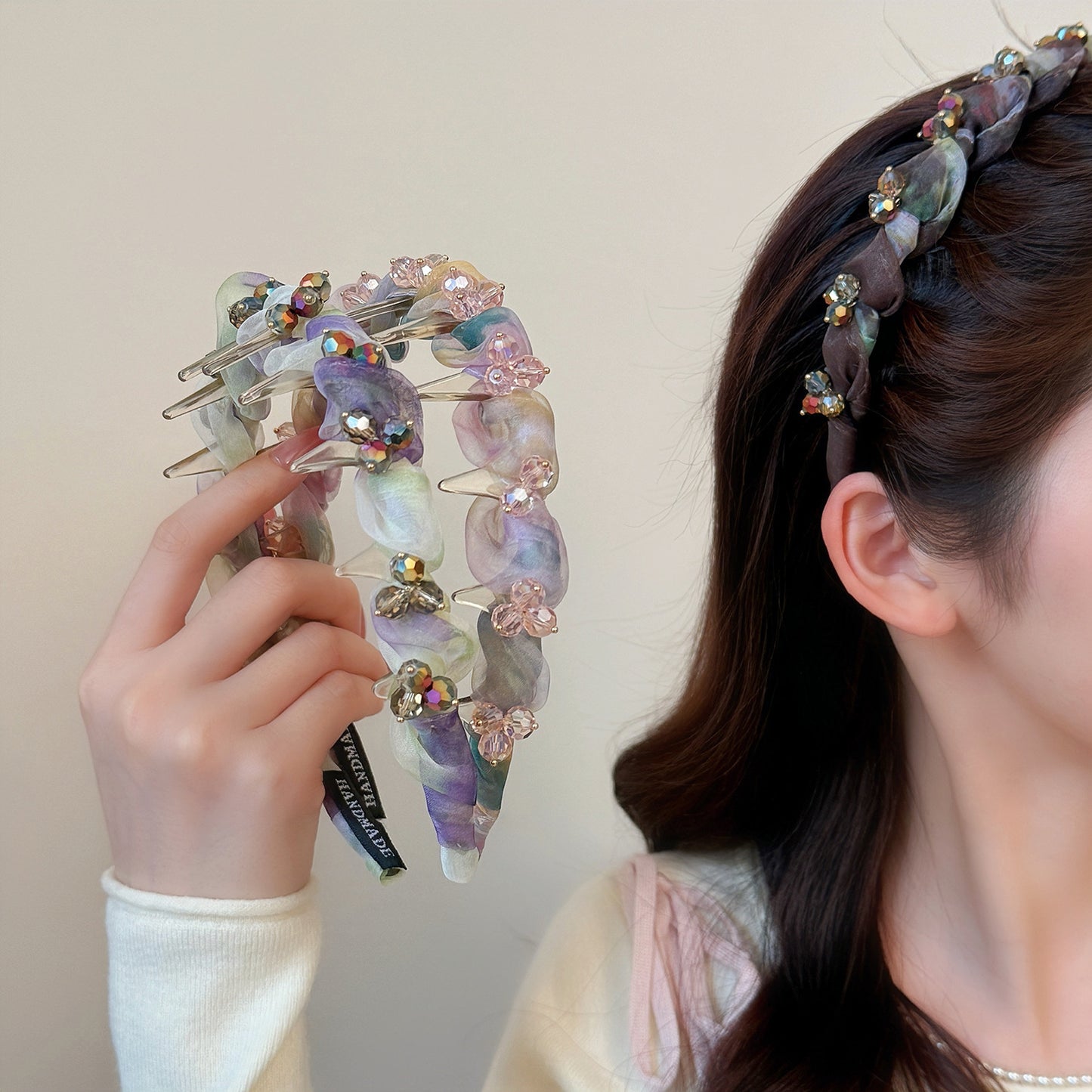 網紗暈染髮箍－商品主圖｜https://igowo.tw/